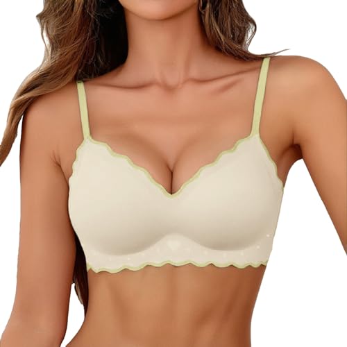 Cocila Sujetador Deportivo Mujer Suaves Elástico Sujetadores Suaves, Cómodos Y Sin para Mujer, Total, Uso Diario con Soporte Grandes Aros Bralette Camiseta Interior Algodon Night Bra De Noche