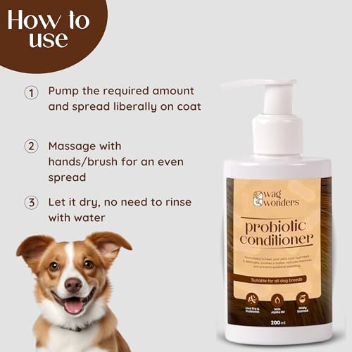 Image of Dog Natural Conditioner,Moisturizes & Softens Coats for a Shiny, Healthy Finish, No Parabens & Sulfates, Ideal for Labrador, Golden Retriever, Shih Tzu & All Breeds,200ml