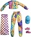 Barbie Fashions 2-Pack Clothing Set, 2 Outfits Doll Include Tie-Dye Joggers & Sweatshirt, Checked Dress, Blue Cap & Pink Sneakers, Gift for Kids 3 to 8 Years Old