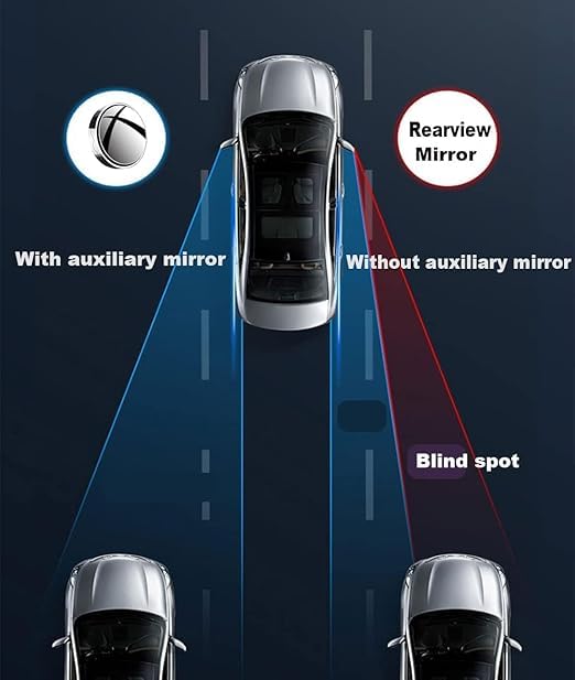 Image of 360 Rotatable HD Blind Spot Mirror (2 Pcs) - Convex Wide-Angle Car Side Mirror with 3M Adhesive, Waterproof & Rustproof, Universal Fit for Cars, SUVs & Trucks (Pack Of 2)