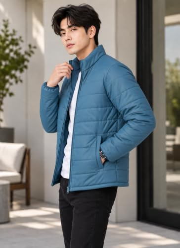 Image of TAGAS JACKET|mans Winter Puffer Jacket| Men's Solid Black Quilted Puffer Jackets | Lightweight Warm Winter Wear | Full Sleeve Front Zip Closure | Casual Outdoor Travel Jacket for Men