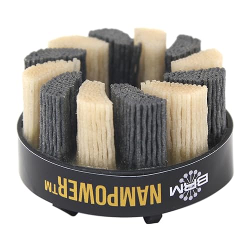 Image of Brush Research ADT6018180 Nampower Turbine Style Abrasive Disc Brush, Combination Silicon Carbide /Ceramic Filament, 60mm Diameter, 18mm Bristle Length, 180 Grit (Pack of 1)