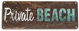 Material: Metallblechschilder Private Beach Cottage Beach House Rustic Beach Blechschild Retro Metall Poster Vintage Kunst Schild Schilder Hof Garten Tür Cafe Pub Toilette Geburtstag