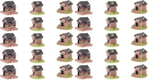VINTORKY 15Pcs Resin Small House Decorations Miniature House Figurines for