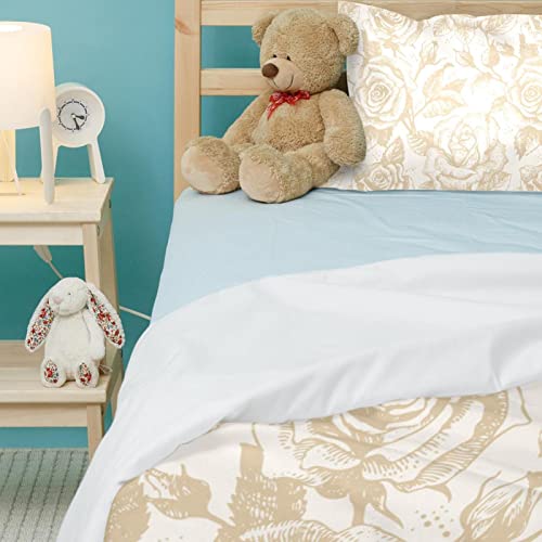 Housse de couette douce avec 2 taies d'oreiller | Parure de lit roses - 5