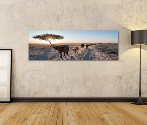 Impression sur toile panorama buffle d'eau majestueux édition A1 salon