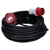 Voxura CEE-Kabel Verlängerungskabel Starkstromkabel 5-polig 400V H07RN-F 5G 1,5 16/5 16A IP44 Phasenwender Starkstrom 25m