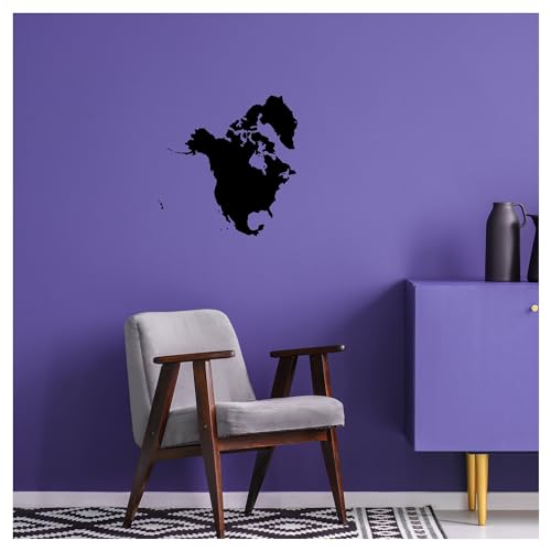 Image of Kayra Decor North America Map Wall Stencil for Painting, Art and Craft - Size 12 inch x 12 Inch.