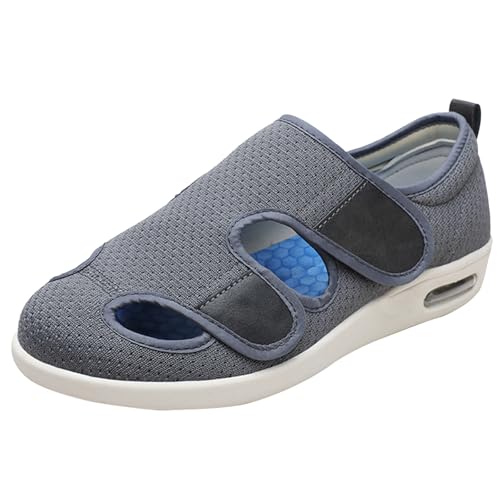 BJMCNID Zapatos Extra Ancho Mujer,Sandalia de rehabilitación Stretch Mujer y Hombre, Cierre de,.Grey,42