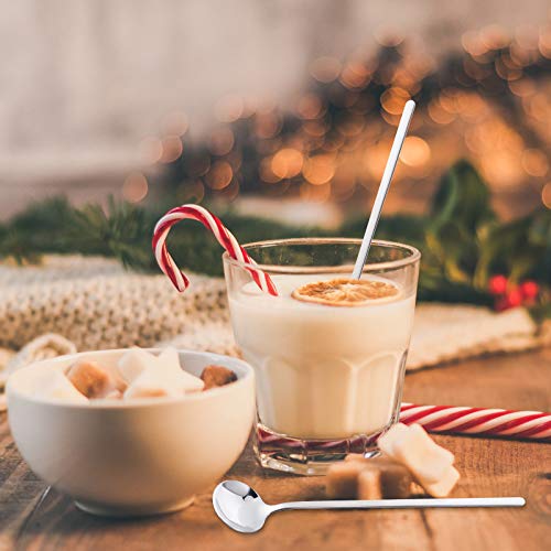 Colher redonda de mistura de café com 5 unidades em estilo japonês simples de cabo longo