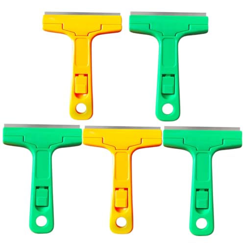 Lurrose 5 piezas Paletas de Lechada Multifuncionales con Mango Plástico Antideslizante para Limpieza de Cristales Azulejos y Paredes Herramienta Resistente para Doméstico Color Aleatorio