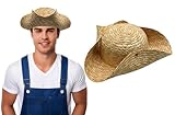 Nicky Bigs Novelties Adult Straw Tricorn Hat Adjustable Colonial, Pirate, & Southern Wide-Brim Hat for Men & Women Gardening, Outdoor Work, Historical Reenactment, Cosplay, & Costume Accessory