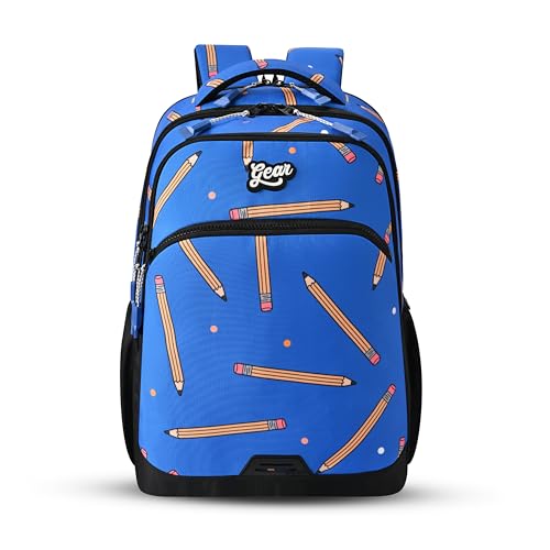 Image of Gear Shuffle Backpack 17 inch /31L Medium Water Resistant School Bag /Casual Backpack /Daypack /Kids Bag for Boys /Girls (Blue-Black)