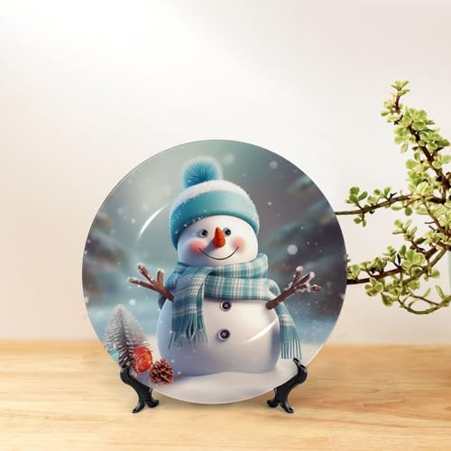 Bonhomme de neige en porcelaine anglaise, cadeau artisanal unique
