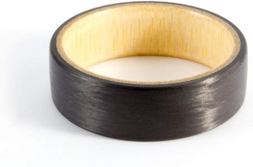 Miniatura 3 de Men's bamboo and carbon fiber ring. Modern and natural wedding ring. Water resistant, very durable and hypoallergenic. (03001_7N)