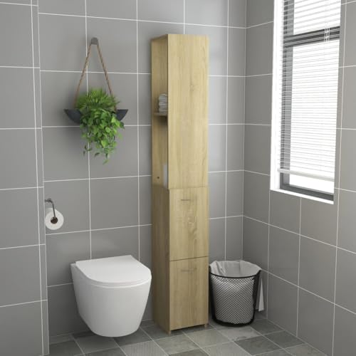 Muebles de baño de roble Sonoma con acabado de madera elegante 4