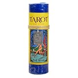 The Star Tarot Pillar Candle, 6.25 Inches, Summer Rain Scent with Pewter Pendant