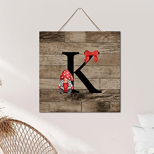 Plaque murale rustique en bois de 30,5 cm avec initiale K peinte - 6