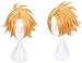 PWEINCY MHA BNHA Denki Kaminari Cosplay Wig with Lightning Bolt Clip Accessories for Women