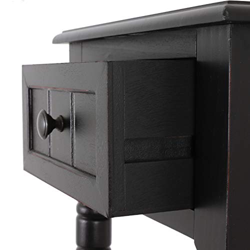 Image of Decor Therapy Simplify Accent Table with Drawer, Black
