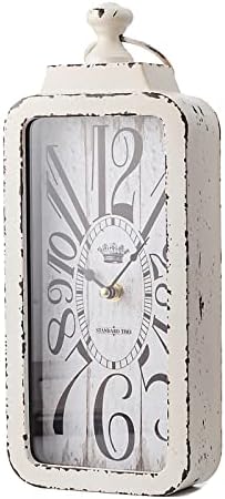 CLWJKH Metal Rectangle Hanging Clock Antique Wall Clock Silent not Beating 13.7 "H x 5.3 "W