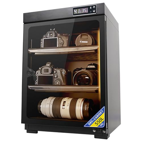 Deumidificatore per archiviazione fotocamera, armadio a secco con controllo digitale con display a LED, scatola a prova di umidità per obiettivo fotocamera e apparecchiature elettroniche