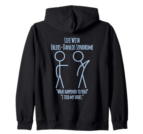 I Tied My Shoes – Ehlers-Danlos Syndrome Humor Stick Figure Zip Hoodie