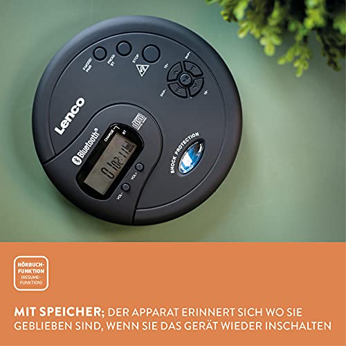 Lenco CD-300 Tragbarer CD-Player mit Bluetooth und Tasche