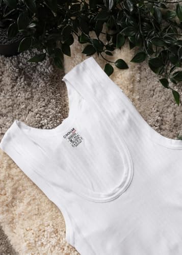 Image of Dollar Bigboss Men's White Solid Cotton Regular Vest