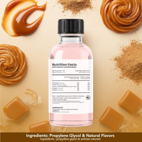 Image of Dolce Flav Natural Caramel Extract - 2 Ounce Water-Soluble Multipurpose Flavoring Ideal for Baked Goods, Beverages, Coffee, Desserts & Ice Cream - Perfect Kitchen Gift for Holidays