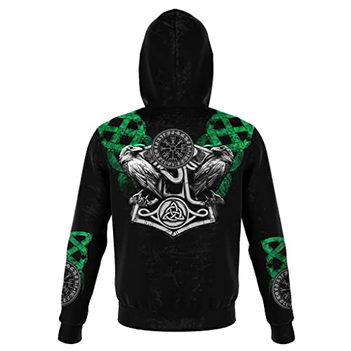Pull-over viking à capuche résistant pour exprimer votre passion des légendes celtes