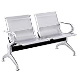 Sillas Plateadas: Ideas para comprar las sillas online 14 PrimeMatik - Bancada para sala de espera con sillas ergonómicas plateadas de 2 plazas