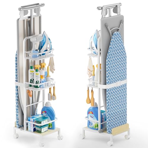 Ironing Board Hanger,Iron and Ironing Board Holder No Wall Mount,Laundry