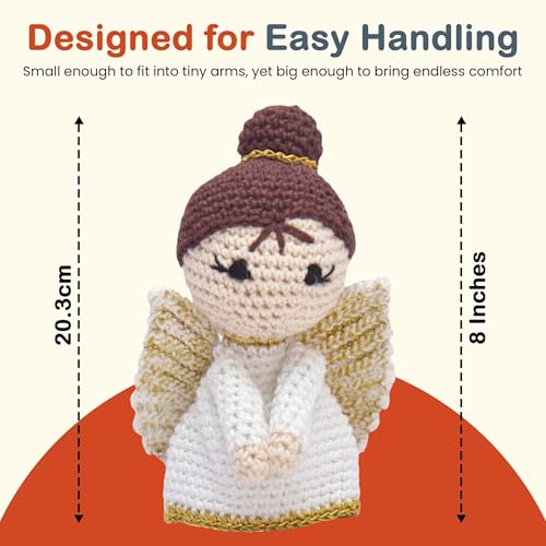 Image of Happy Threads Handmade Crochet Doll - Angel | Amigurumi Toys for Girls & Boys | Soft Doll for Kids | Ideal Crochet Soft Toys for Gifting & Nursery Decor, Eco-Friendly, BIS Certified (100% Cotton)