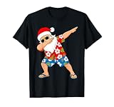 Dabbing Santa Summer Christmas in July Hawaiian Dab Men Kids T-Shirt