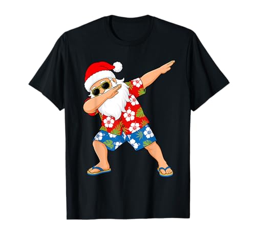 Dabbing Santa Summer Christmas in July Hawaiian Dab Men Kids T-Shirt