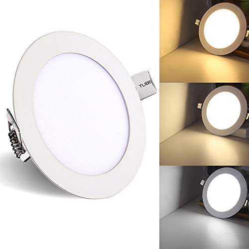 Bettizia LED Einbaustrahler Einbaustrahler LED Panellampe Rund Deckenstrahler Farbwechsel 3 in1 LED Panel IP44 Für…