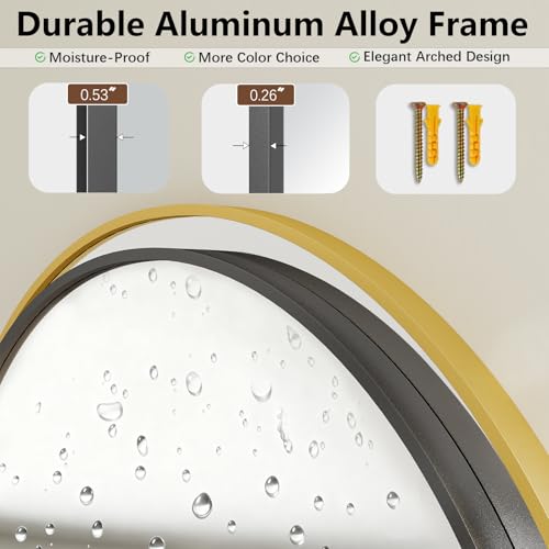 Image of Mirror Full Length, 28 inchx71 inch Large Arched Floor Full Length Mirror with Stand, Room Decor Big Full Body Floor Mirror with HD Tempered Glass Aluminum Frame for Bedroom Living Room, Black