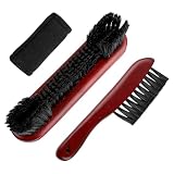 Framendino, 3 Pack Billiards Pool Table Rail Brush Cleaning Tools Set with Cleaner Cloth Wine Red