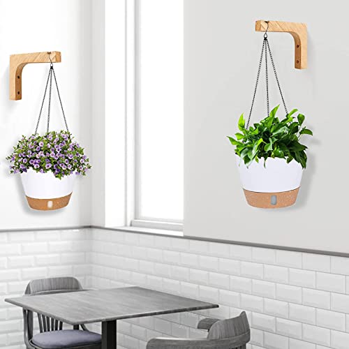 Weweow Hanging Planters For Indoor Plants, Wall Planters Hanger 8 Inch Outdoor Hanging Plant Pot, Indoor Hanging Planters With Drainage Hole And Removable Saucer For Garden Home (2 Packs) #TOP5
