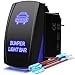 MicTuning LS081502JL Backlit Bumper Lights, Rocker Switch Kit, On/Off LED Light, 20A, 12V, Toggle, Blue