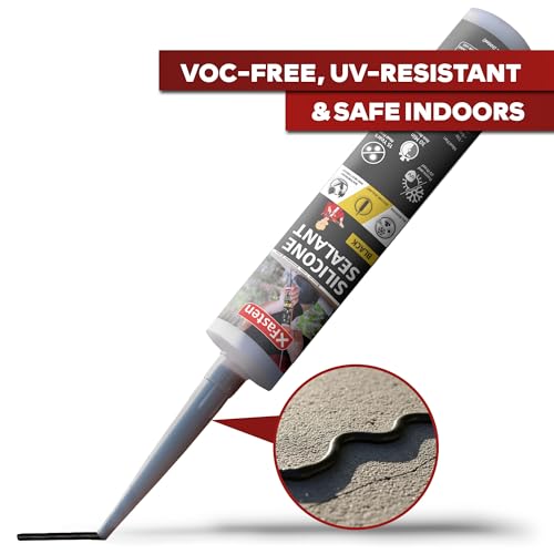 Image of XFasten Black Silicone Caulk 10.1oz (16-Pack 161.6oz Total) Odorless 100% Silicone Black Caulking Waterproof for RV Sealant and Caulking RTV, Marine Aquarium and High Temp Silicone Outdoor Indoor Use