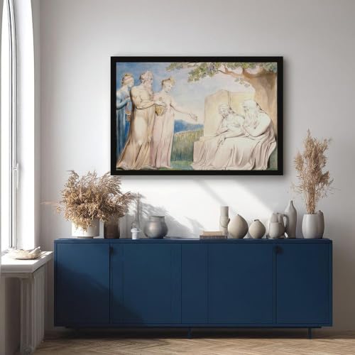 Impression sur toile Job Accepting Charity William Blake cadre suspendu 40x60 cm