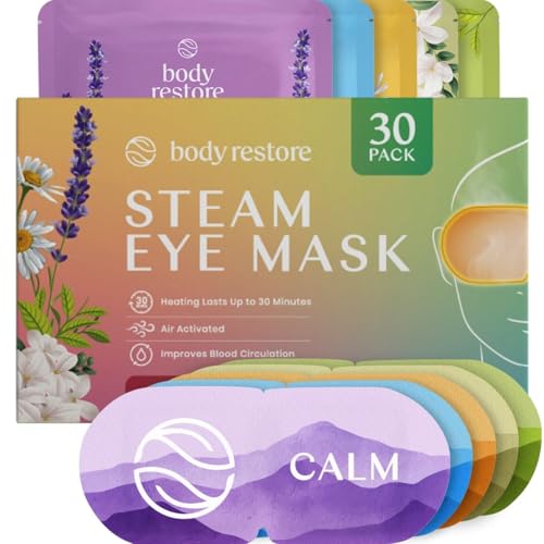 Body Restore Heated Eye Mask for Dry Eyes 30 Pack – Self Heating Warm Compress, Valentines Day Gifts for Her and Him, Birthday Gifts for Women and Men, Stye Eye Treatment, Relaxation – Variety