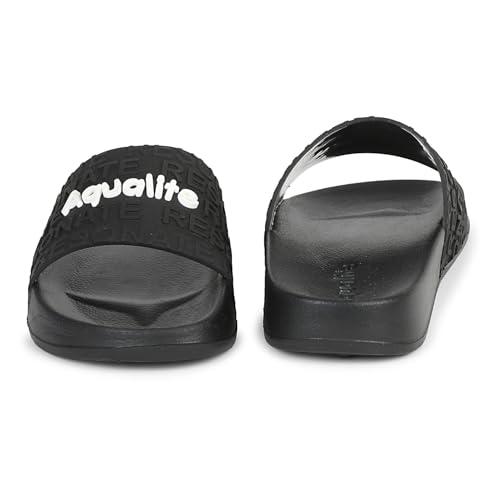 Image of Aqualite NEO-266 Men Slide Slippers with Comfotable Sole Slip-On Flat Flip Flops, Sliders, Chappal & Comfort Insole Slipper for Men