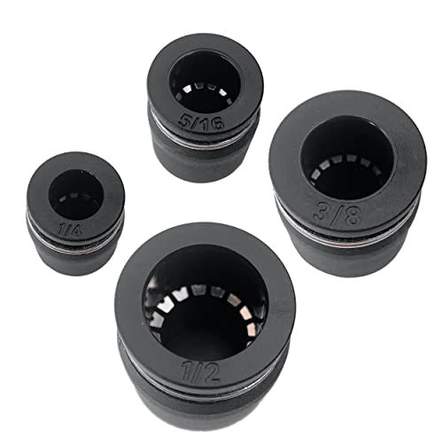 Jienk 20Pcs Pneumatic Cap Style Plug Fitting, Push-To-Connect Fitting Plug For 1/4 5/16 3/8 1/2 Tube Air Line Fittings #TOP5