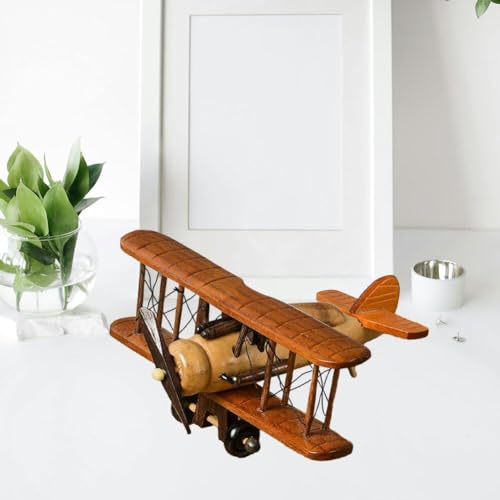 Aviones de madera hechos a mano para adornos de hogar y oficinas creativas 8