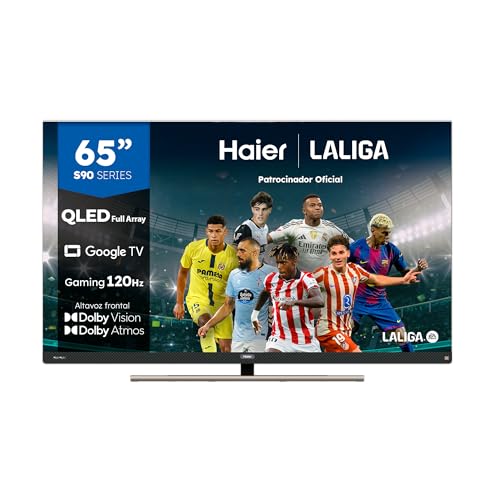 Haier QLED Full Array 4K UHD H65S900UX 65'', Smart TV, Google TV, Dolby Atmos y Dolby Vision, HDR 10, Smart Remote Control, Google Assistant, Bluetooth 5.1, DBX TV, HDMI 2.1 x 4, Sin Marcos, 2024