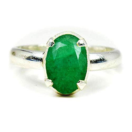 Bague émeraude naturelle 4,5 carats argent 925 cadeau idéal