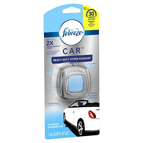 Image of Febreze Air Freshener, Car Vent Clip Air Freshener, Heavy Duty Air Freshener, Crisp Clean Air Freshener